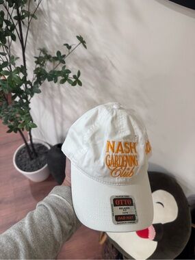 OTTO White Dad Hat with Golden Yellow Nash Gardening Club Embroidery